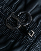 "Christian Dior" Karenina gathered design leather handbag