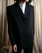 "GUCCI" 90's Beautiful draping fly-front tailored jacket