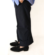 BOTTEGA VENETA by Matthieu Blazy / 2022SS Curved Hem Trousers Navy