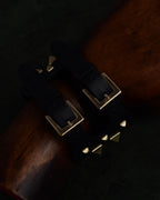 "VALENTINO" Pyramid stud design double buckle leather bracelet