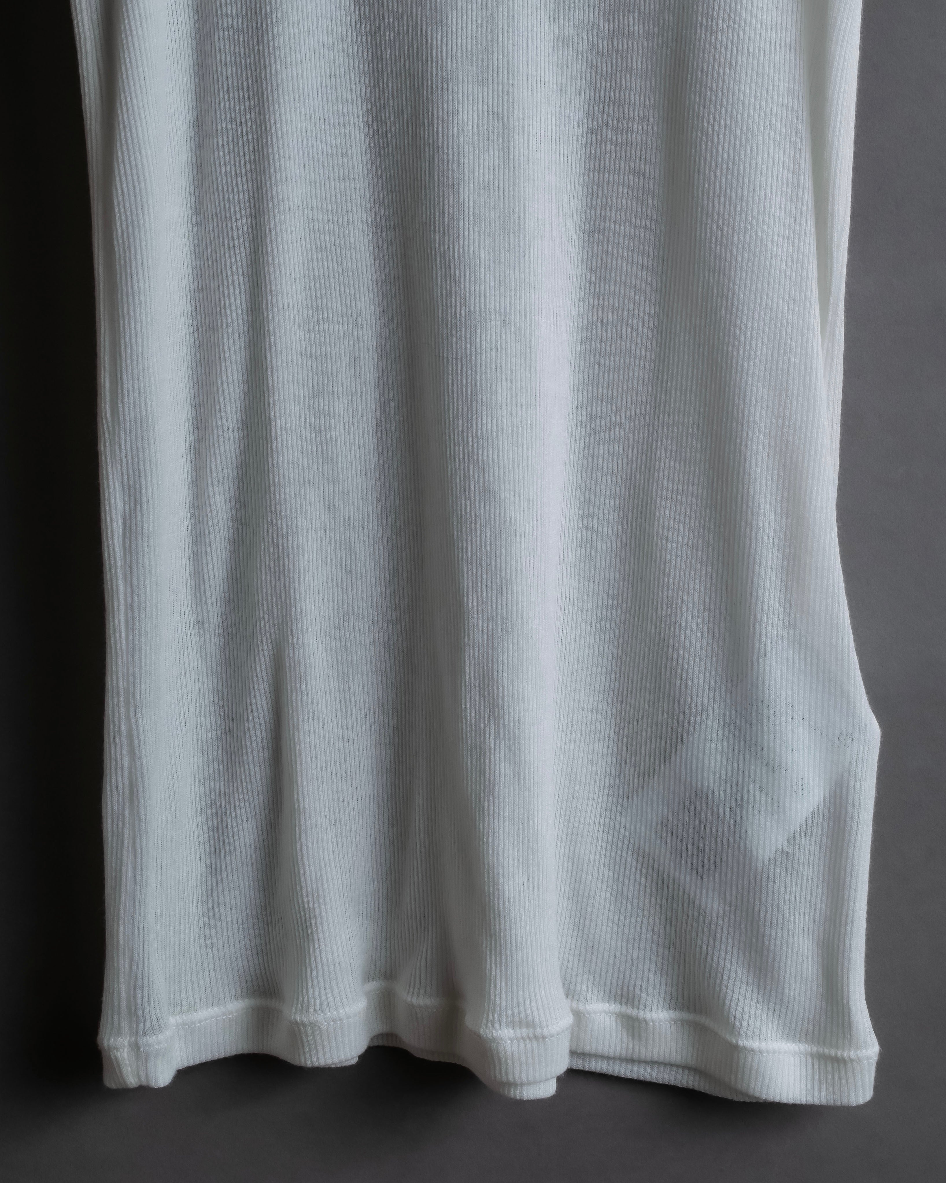 マルジェラ ノースリーブ シアー シルク 刺繍 タンクトップ 白 ホワイト Maison Margiela - TANK TOP Dove | River