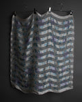 “Yves Saint Laurent” 80’s-90’s Sheer stripe floral silk scarf