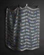 “Yves Saint Laurent” 80’s-90’s Sheer stripe floral silk scarf