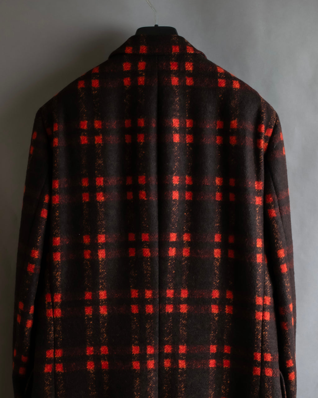 "HUGO BOSS" Plaid brushed wool tailored coat