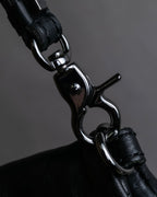 "DIESEL" Silver stud design leather one shoulder bag