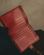 "LOEWE" 20's Bicolor small vertical leather wallet