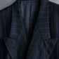 "YVES SAINT LAURENT" Peaked lapel double breasted tailored jacket ＆wide tapered slacks striped set up