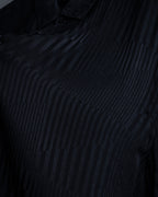 "Saint Laurent Paris" Jacquard pattern silk black shirt