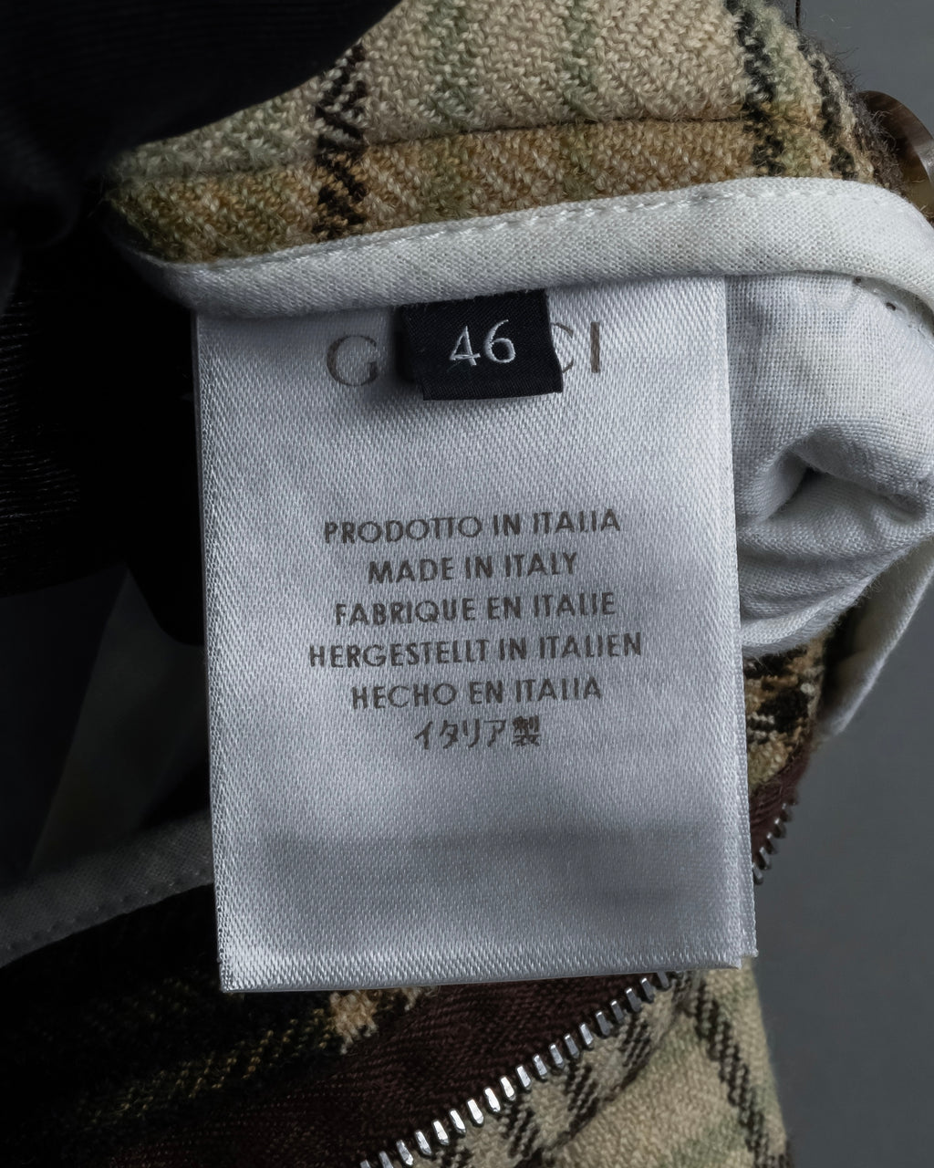 "GUCCI" Brushed check pattern tapered pants