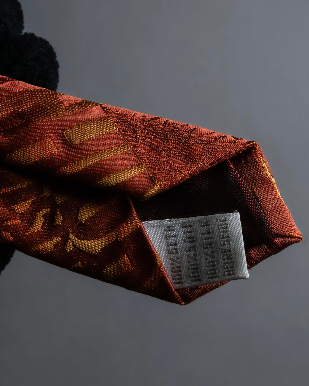 "MOSCHINO" Logo engraved patterned glossy silk necktie