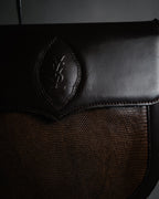 “Yves Saint Laurent” 80’s-90’s Cassandre embossed shoulder bag