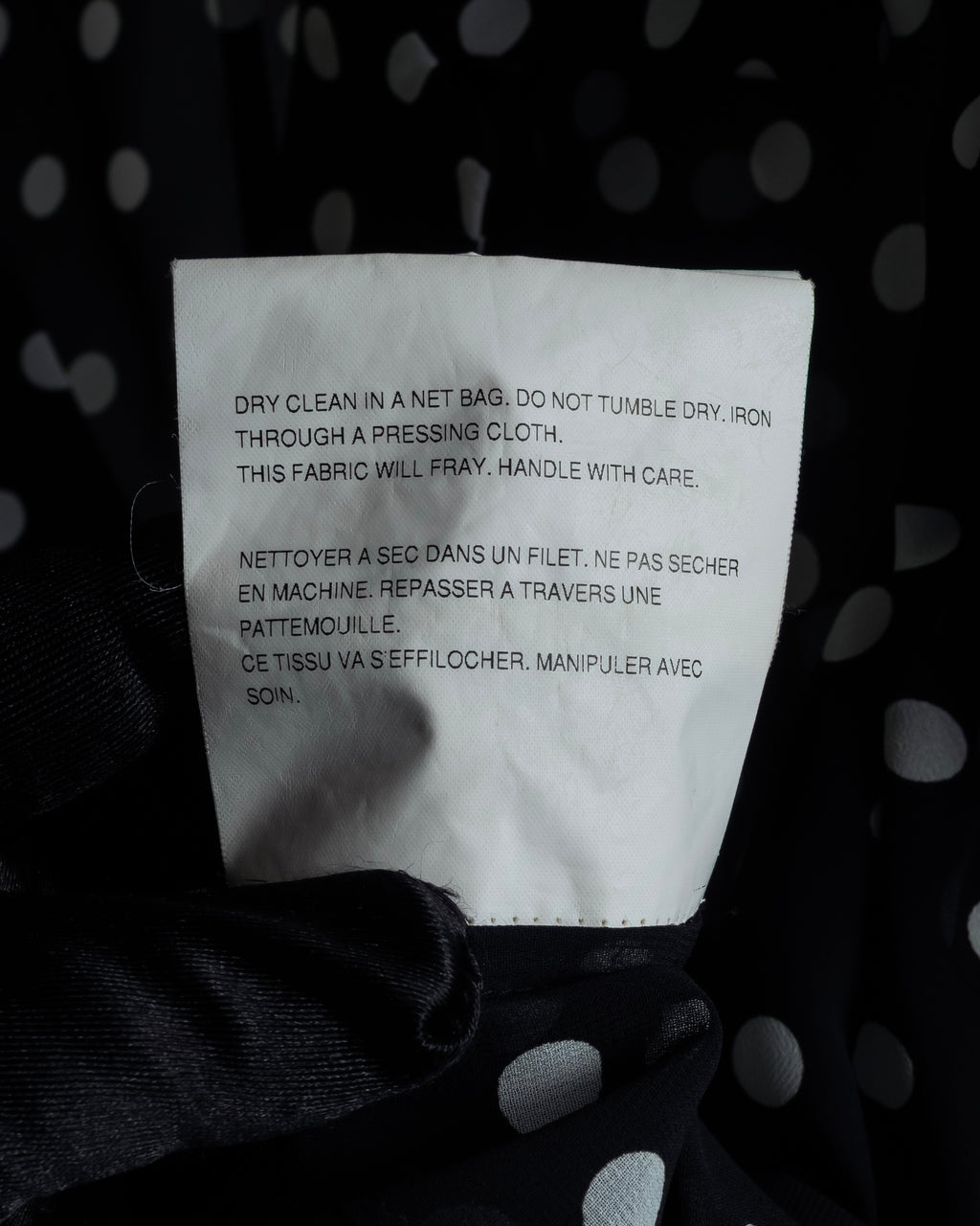 "robe de chambre COMME des GARCONS" 2002SS White dot pattern open collar shirt