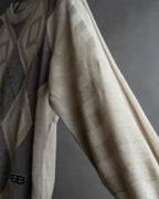 "BALENCIAGA" Diamond pattern argyle twill crew neck knit