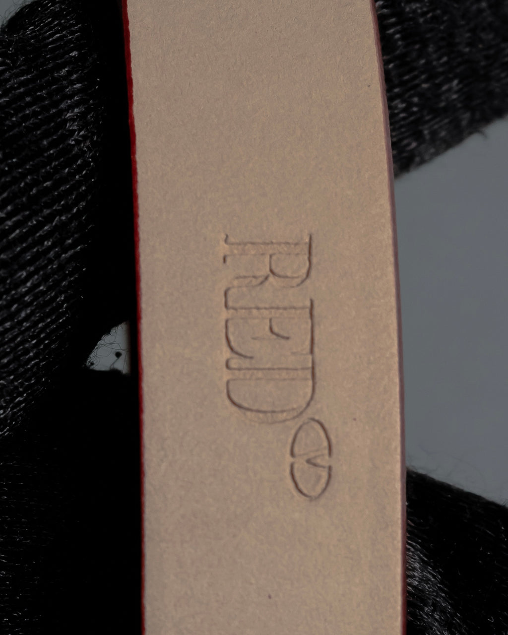 "RED VALENTINO" Bow motif Rosso color leather narrow belt