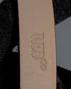 "RED VALENTINO" Bow motif Rosso color leather narrow belt