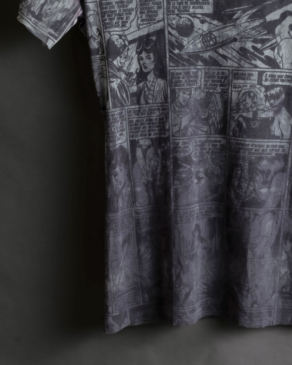 "JEAN PAUL GAULTIER JEANS" American comic book motif sheer short length pullover