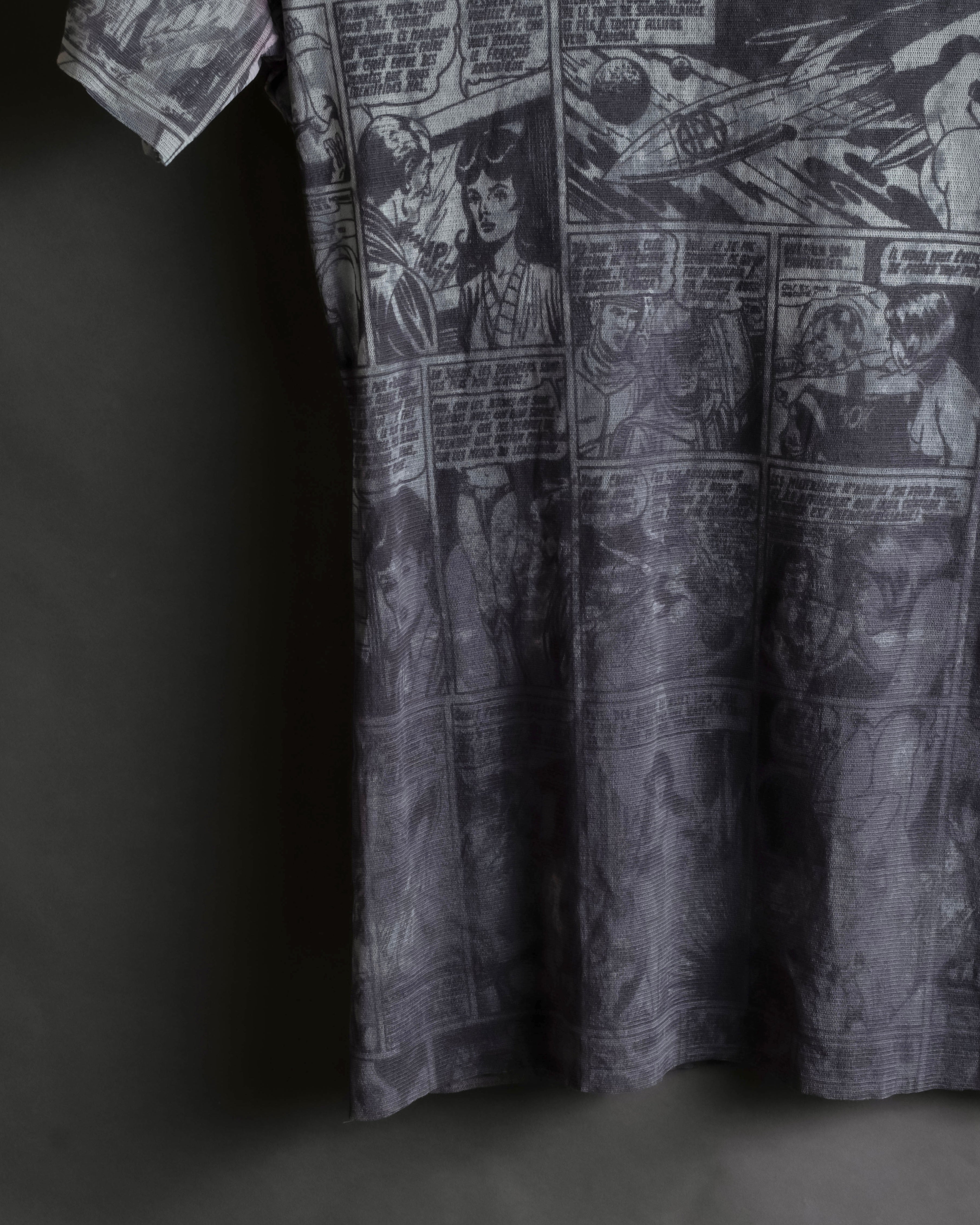 "JEAN PAUL GAULTIER JEANS" American comic book motif sheer short length pullover