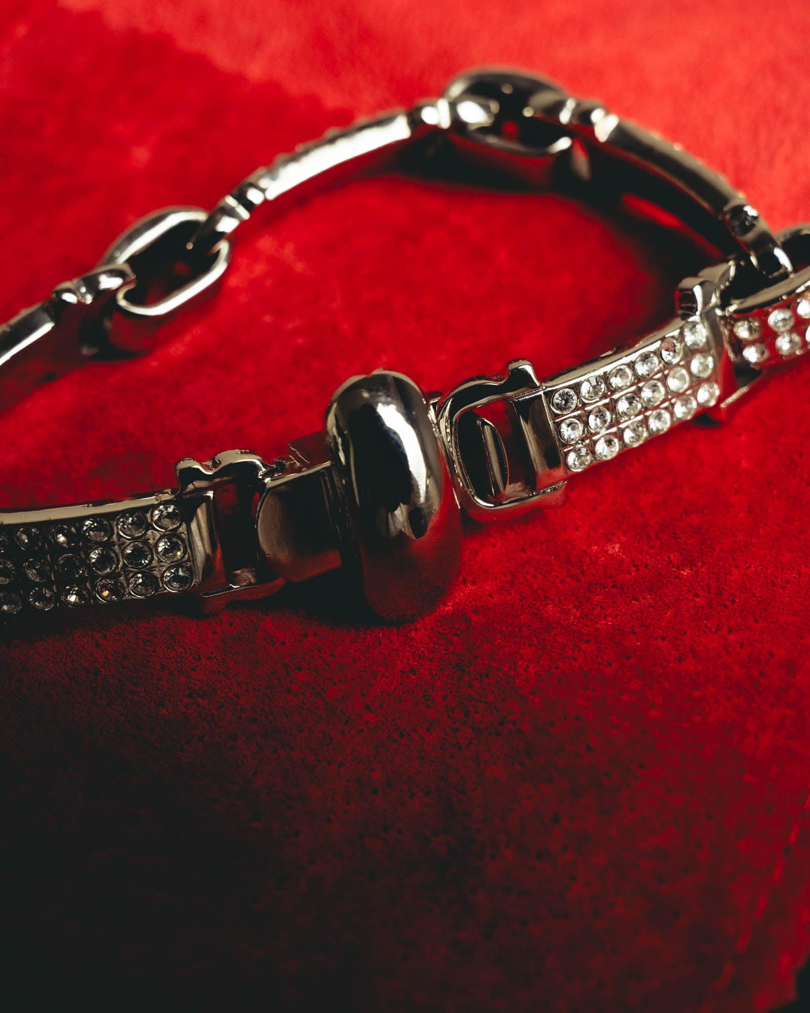"Ferragamo" Sparkling crystal link bracelet