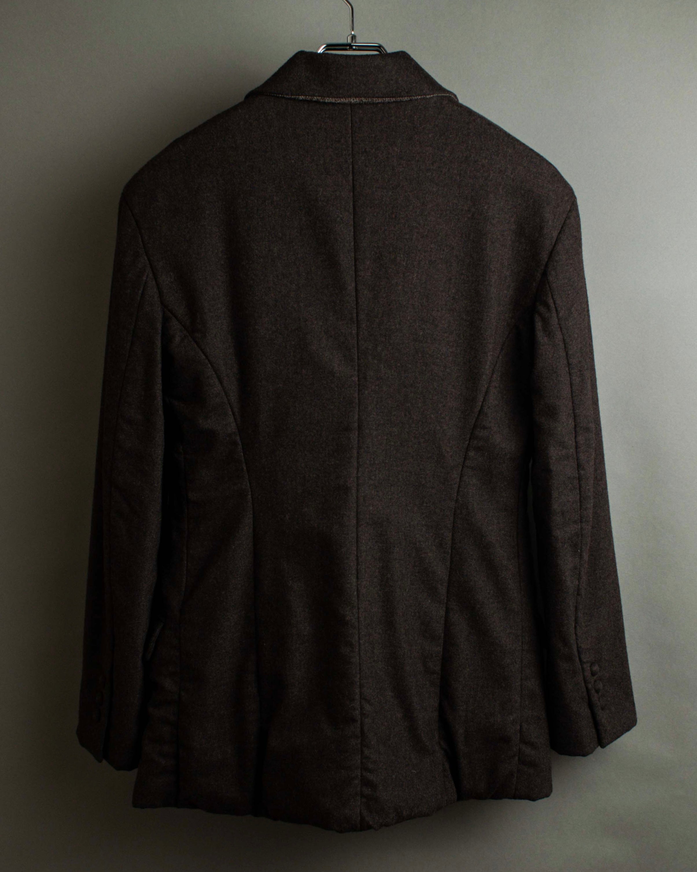 "FENDI" Double-breasted heavy duty wool flannel jacket