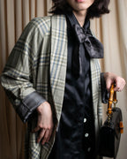 "PIERRE BALMAIN" Glen check belted gown coat