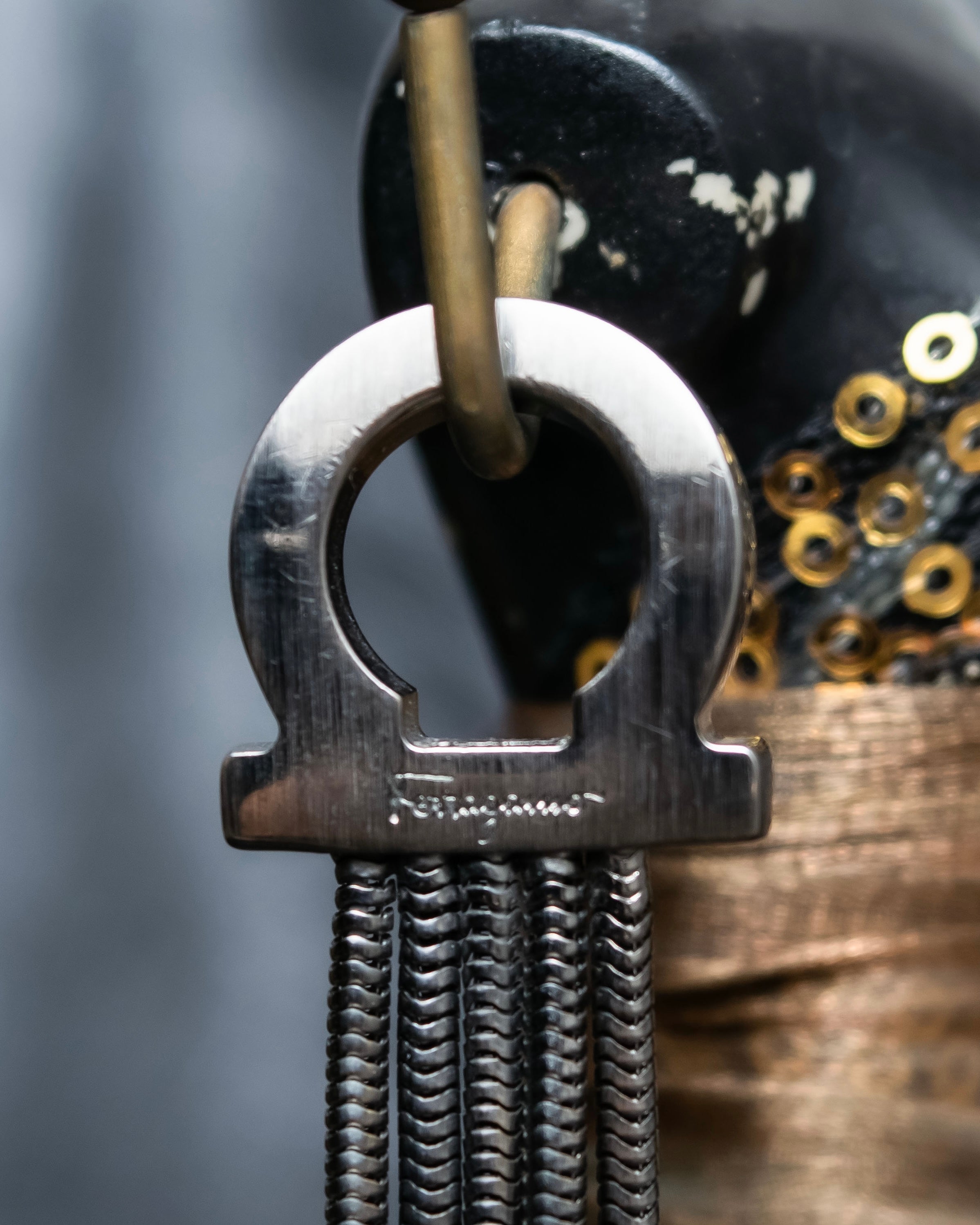 "Ferragamo" Gancini motif five row bracelet