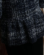 "Weekend Max Mara" Fur trimmed design collar tweed flare coat