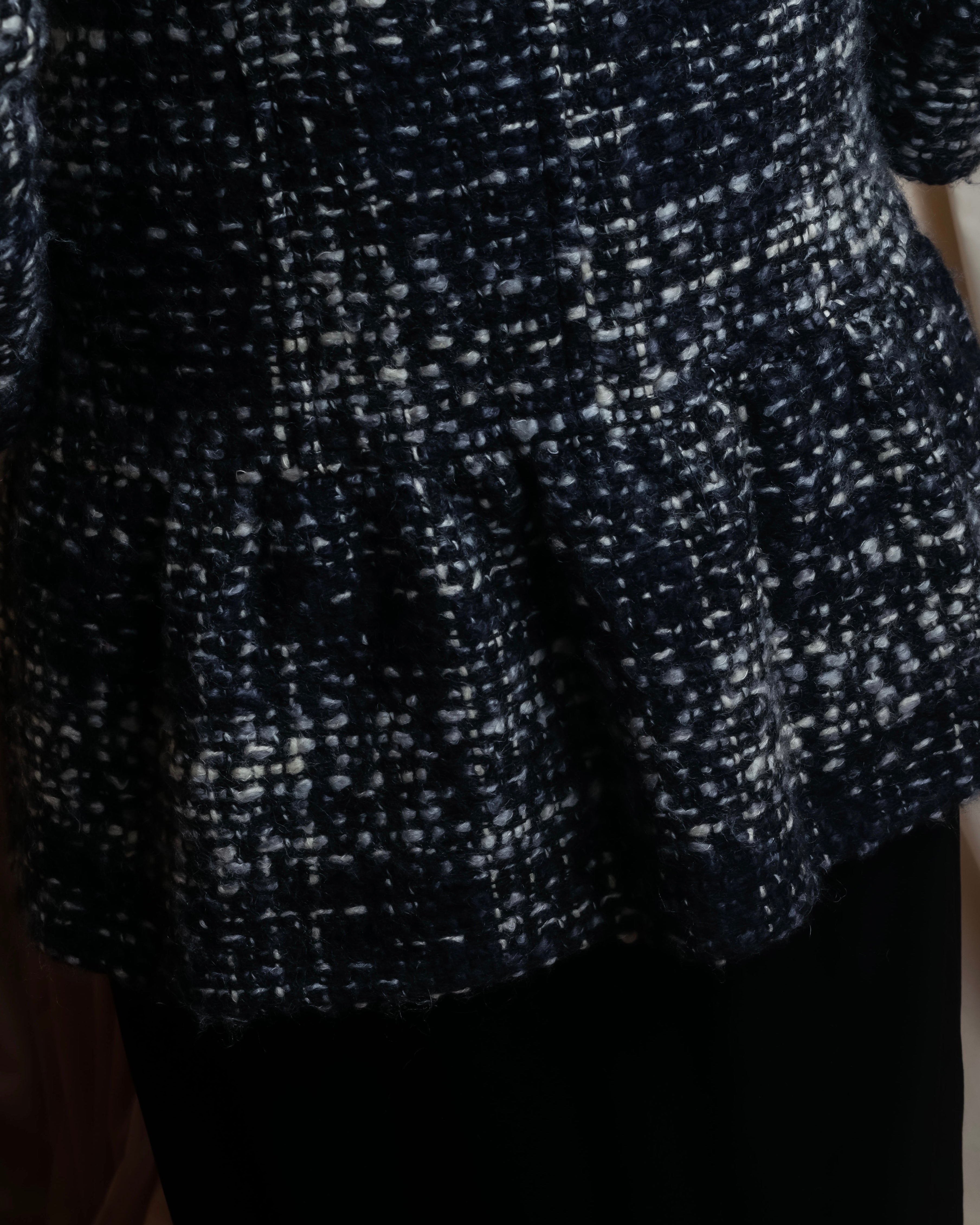 "Weekend Max Mara" Fur trimmed design collar tweed flare coat