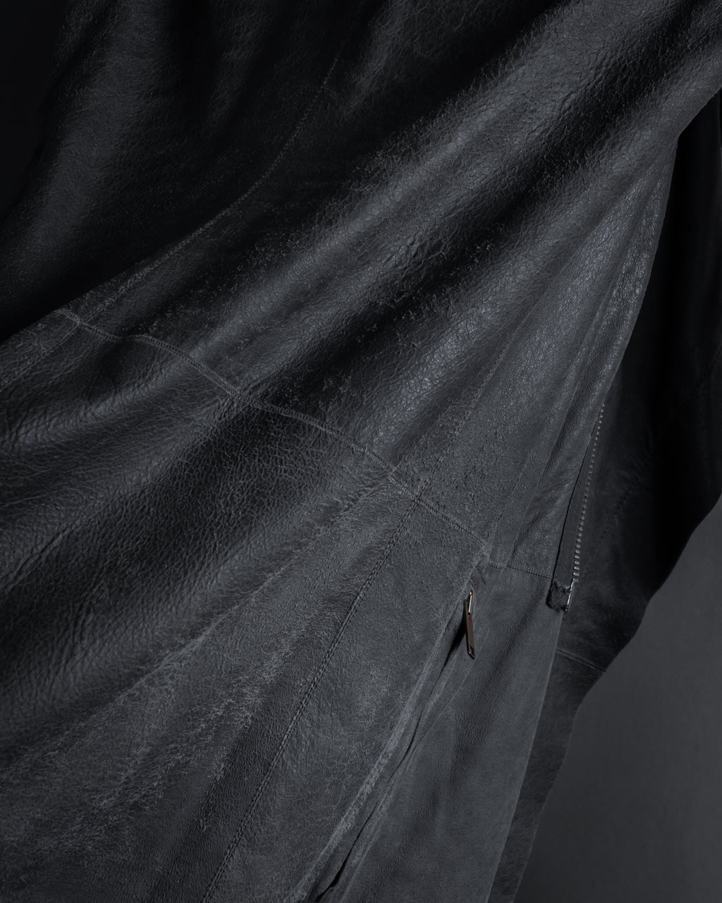 -SPECIAL- "Rick Owens" 13AW Ribbed leather zip-up jacket