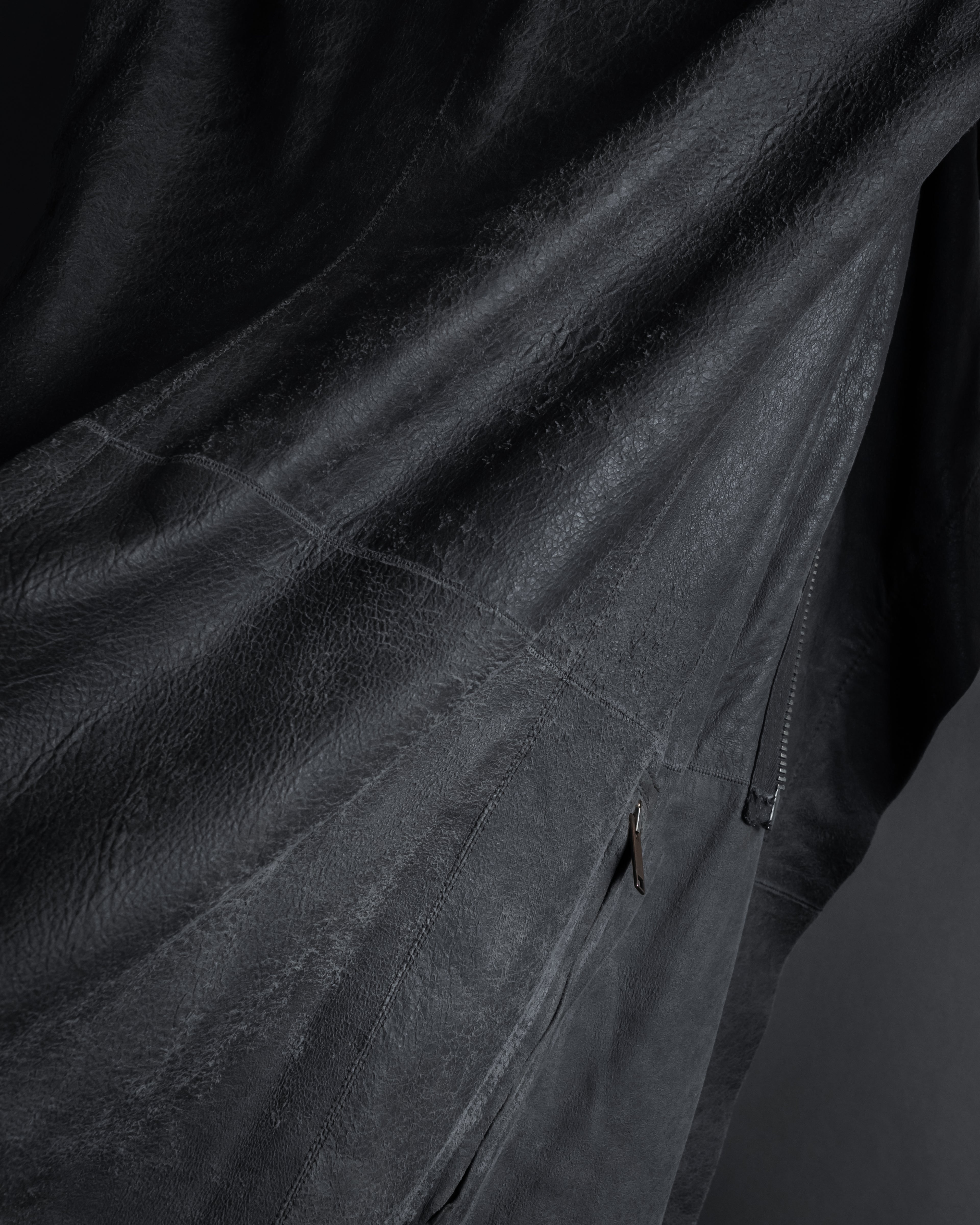 -SPECIAL- "Rick Owens" 13AW Ribbed leather zip-up jacket