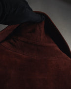 -SPECIAL- "GUCCI" 70’s Suede leather round collar coat