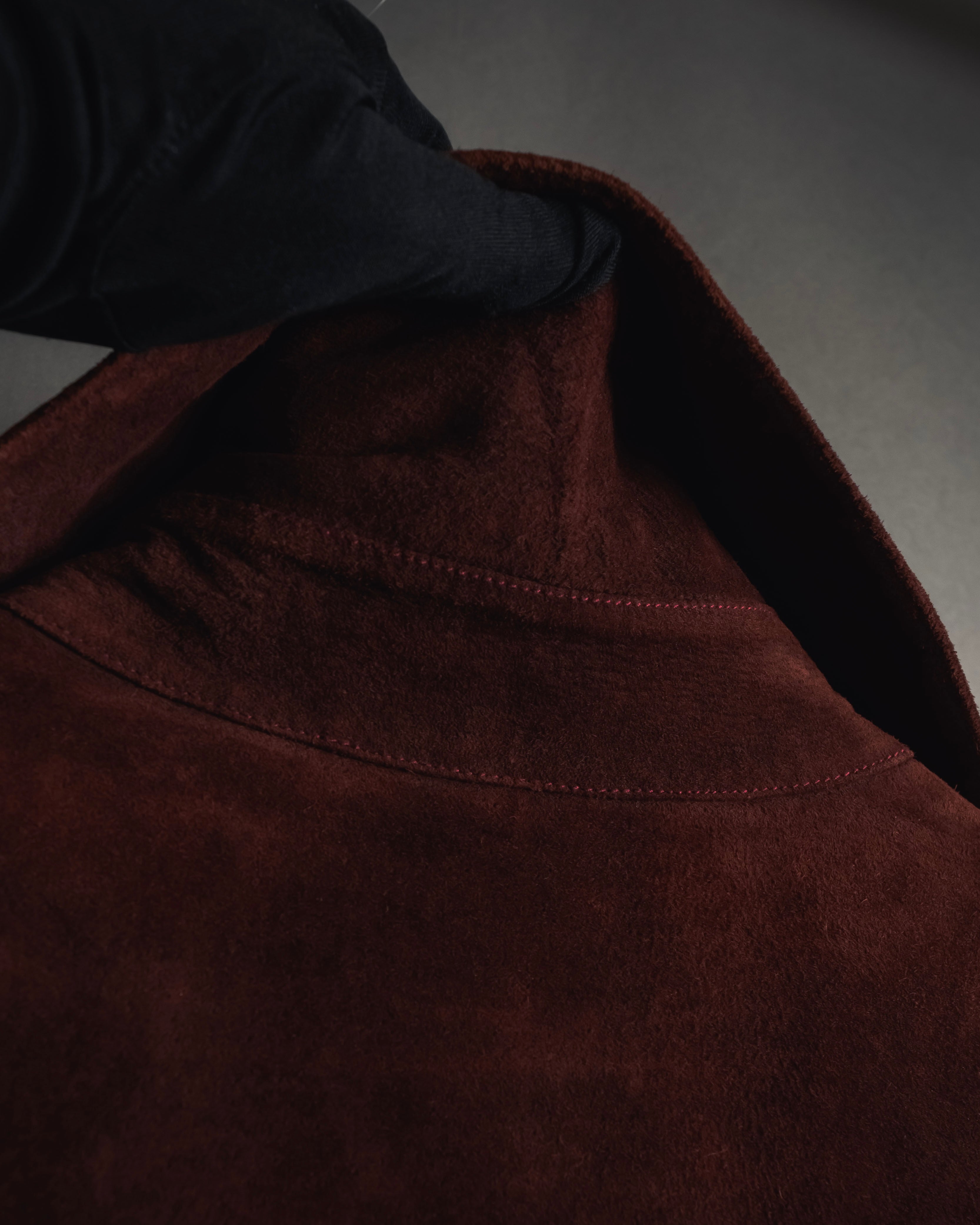 -SPECIAL- "GUCCI" 70’s Suede leather round collar coat