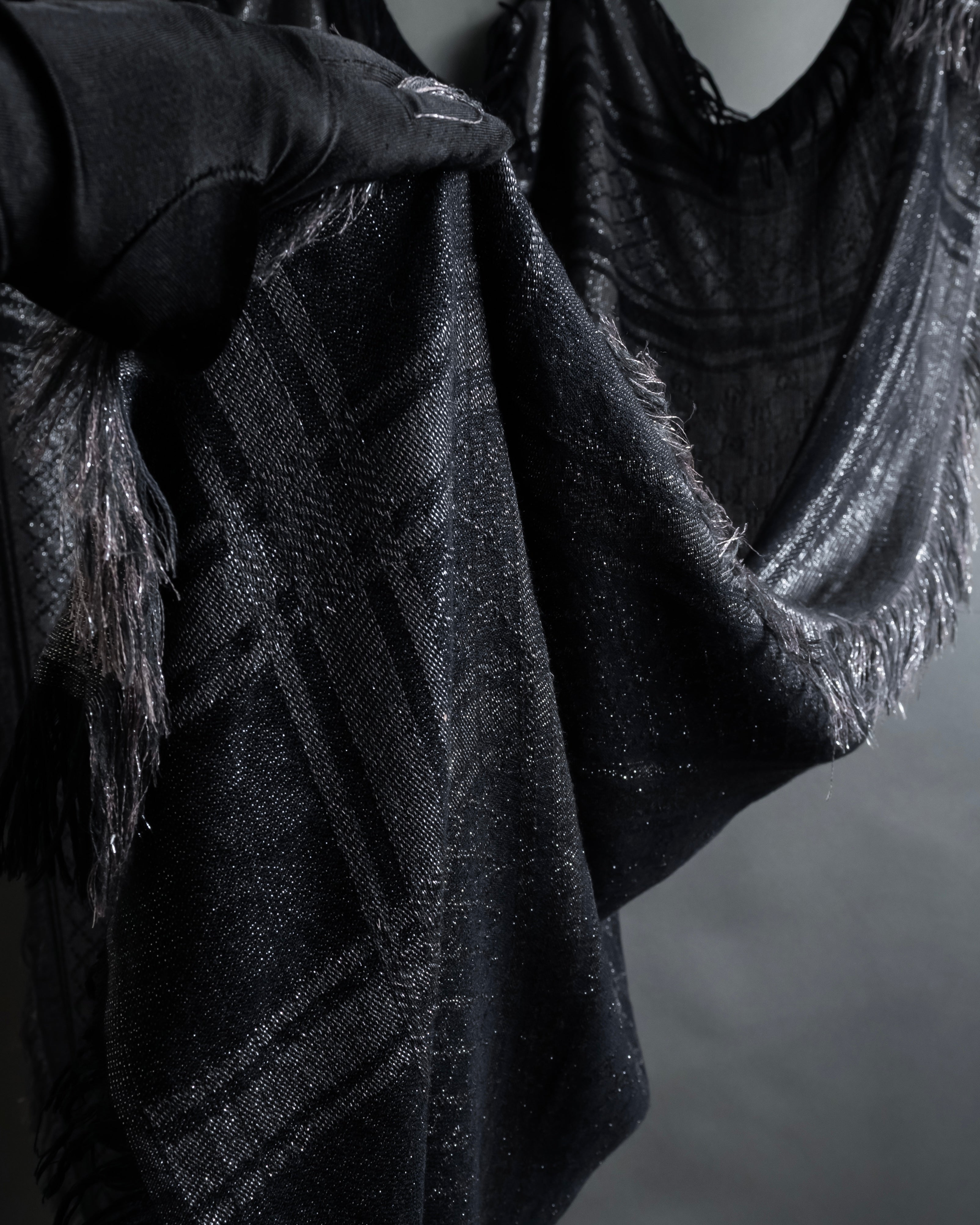 "GUCCI" GG pattern glitter blend woven large stole