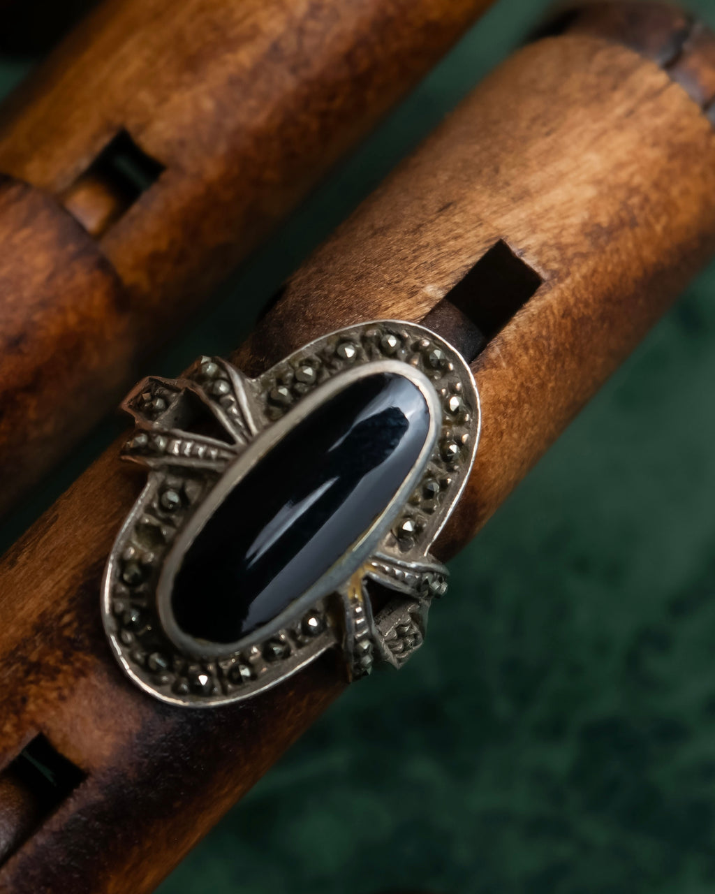 "GEORG JENSEN" Silver925 Onyx motif ring