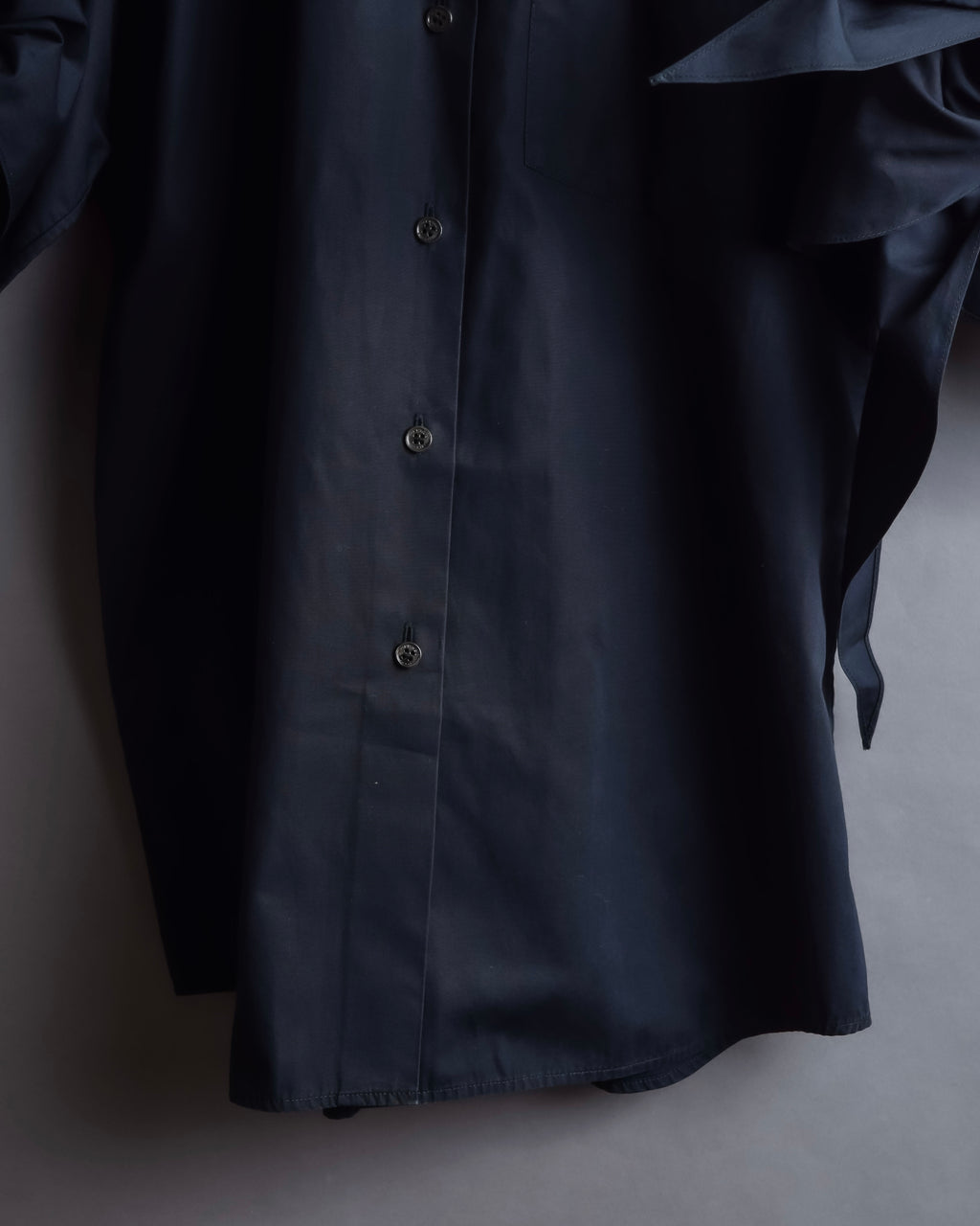 "HERMES" Gaultier period twisted sleeve cotton shirt