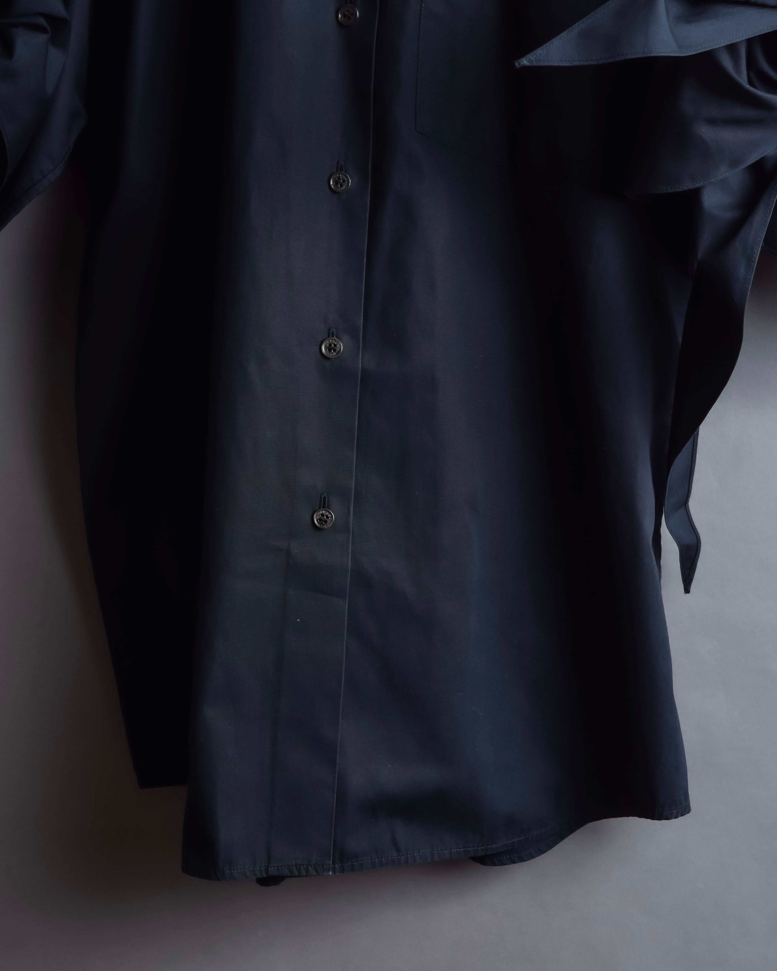 "HERMES" Gaultier period twisted sleeve cotton shirt