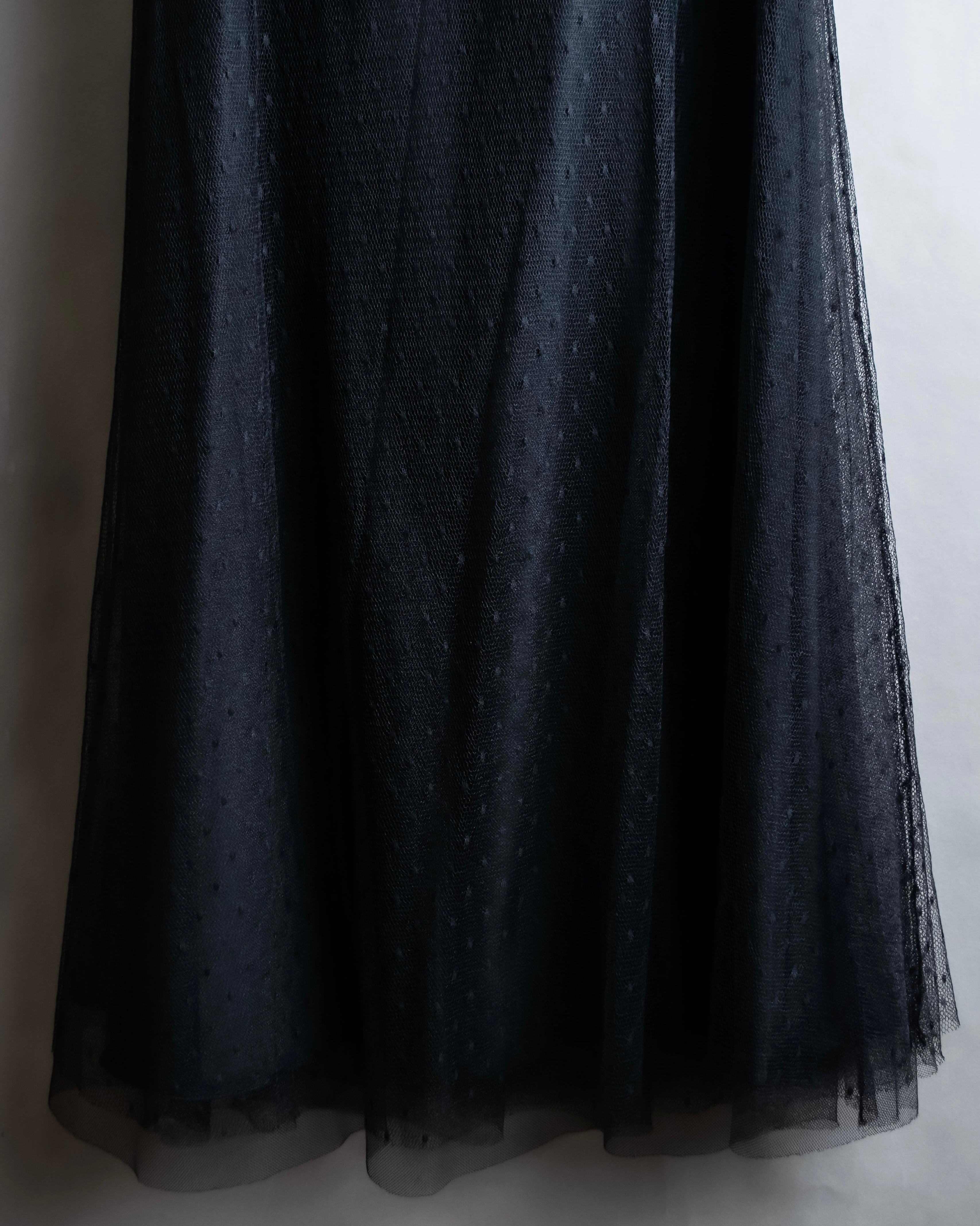 "RED VALENTINO" Polka dot pattern tulle flared skirt