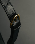 “Gianfranco Lotti” 90’s-00’s Black leather turn lock shoulder bag