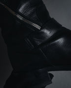 "CHANEL" 2006-12 Double-buckle leather engineer boots