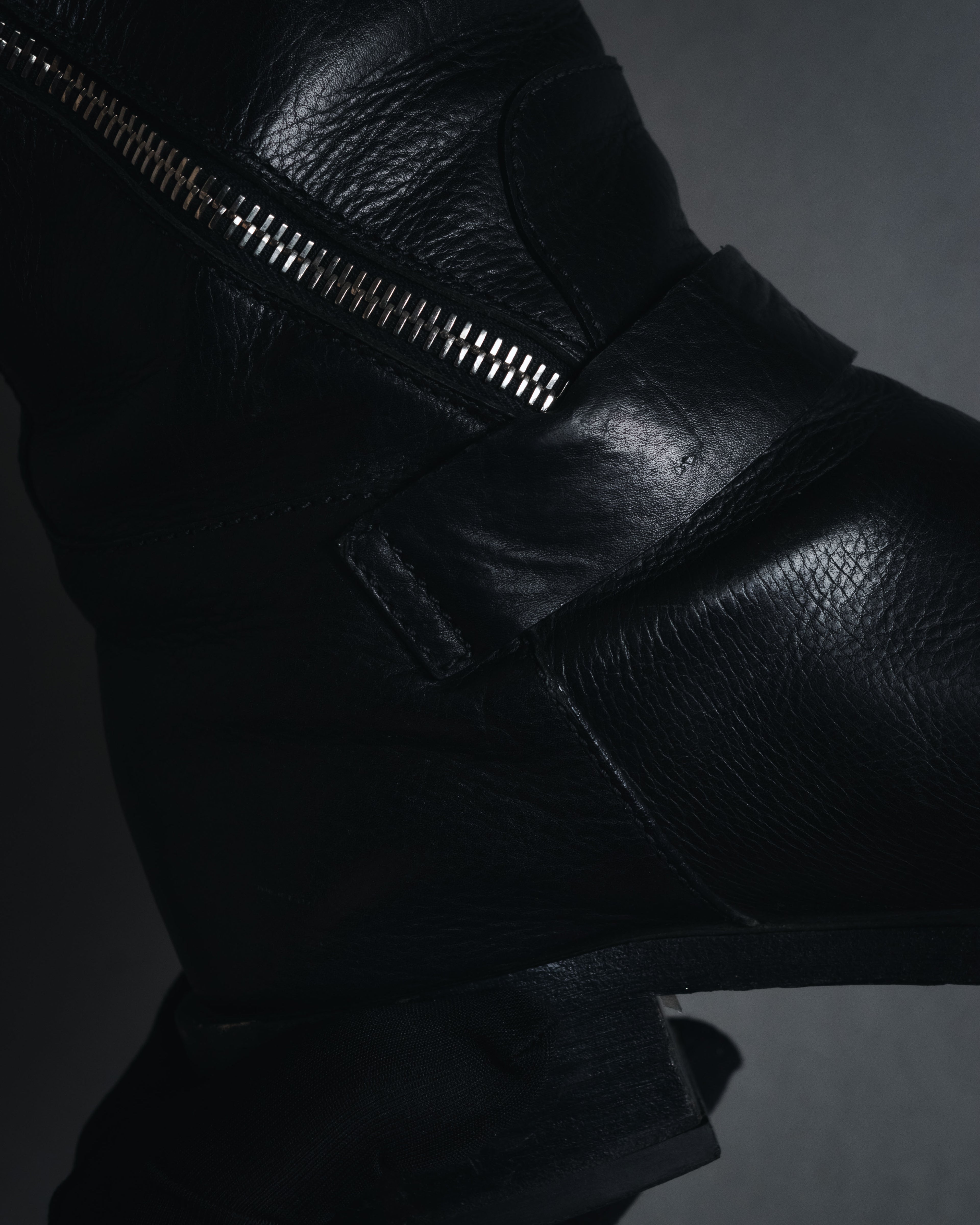 "CHANEL" 2006-12 Double-buckle leather engineer boots