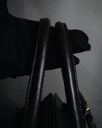 "DOLCE & GABBANA" 2005-06 Anniversary lace kisslock leather handbag