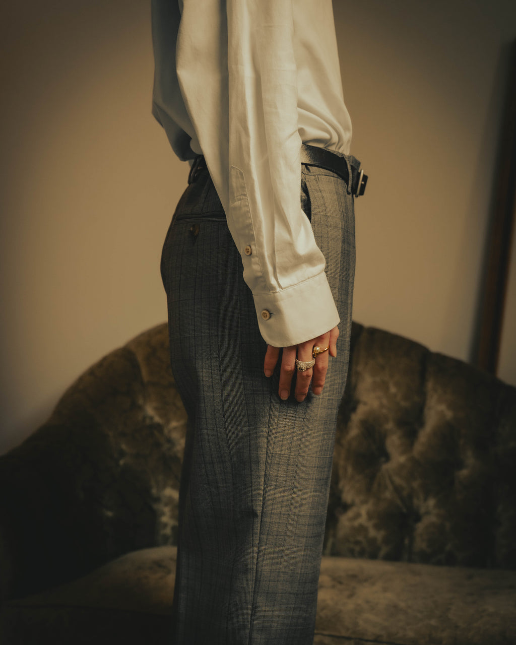 -SPECIAL- “GUCCI” 2019-2021 Glen check double-breasted wool suit