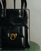 “Salvatore Ferragamo“ 1998-2003 Gancini patent leather handbag