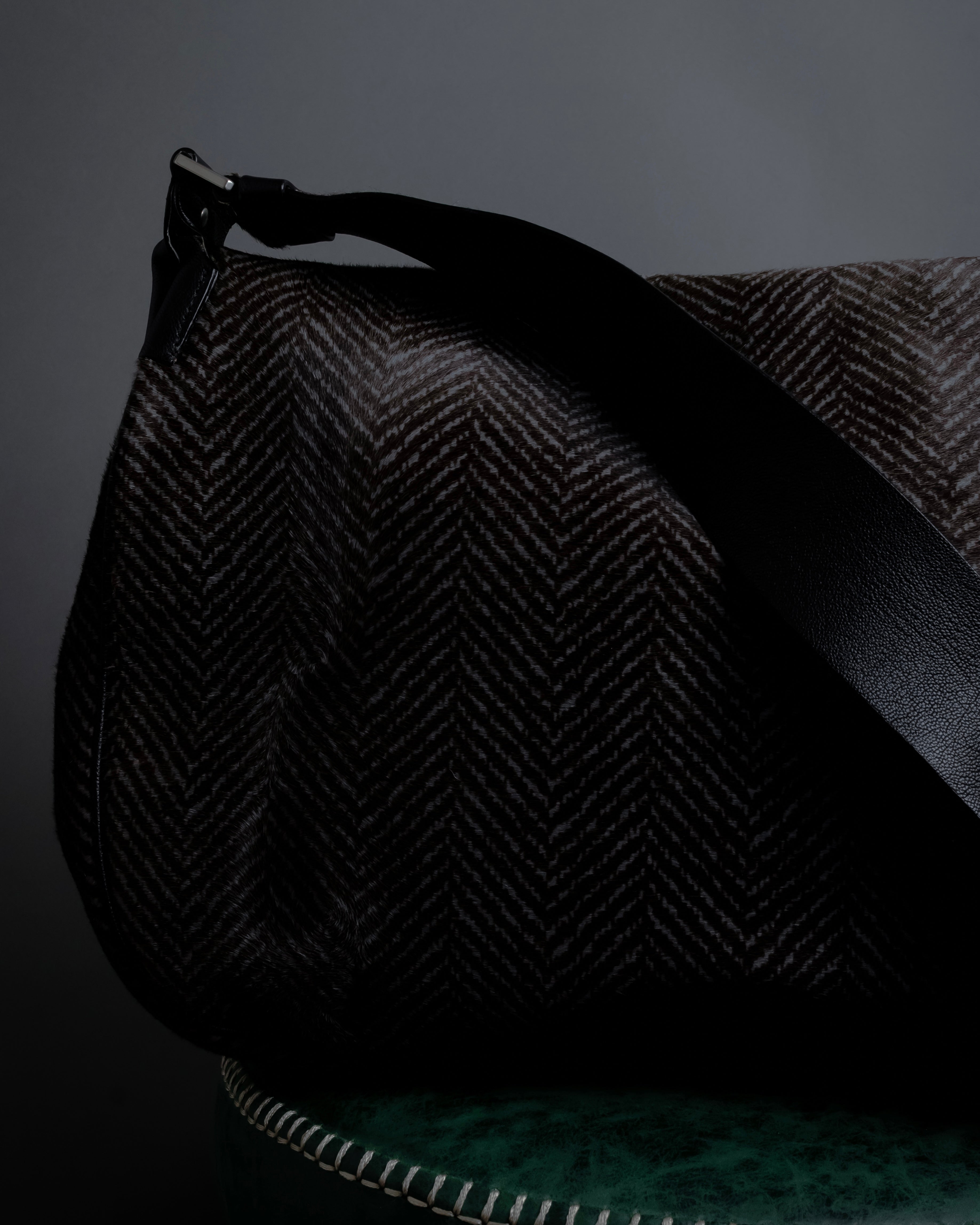 "JIL SANDER" Large flap design Harako leather shoulder bag