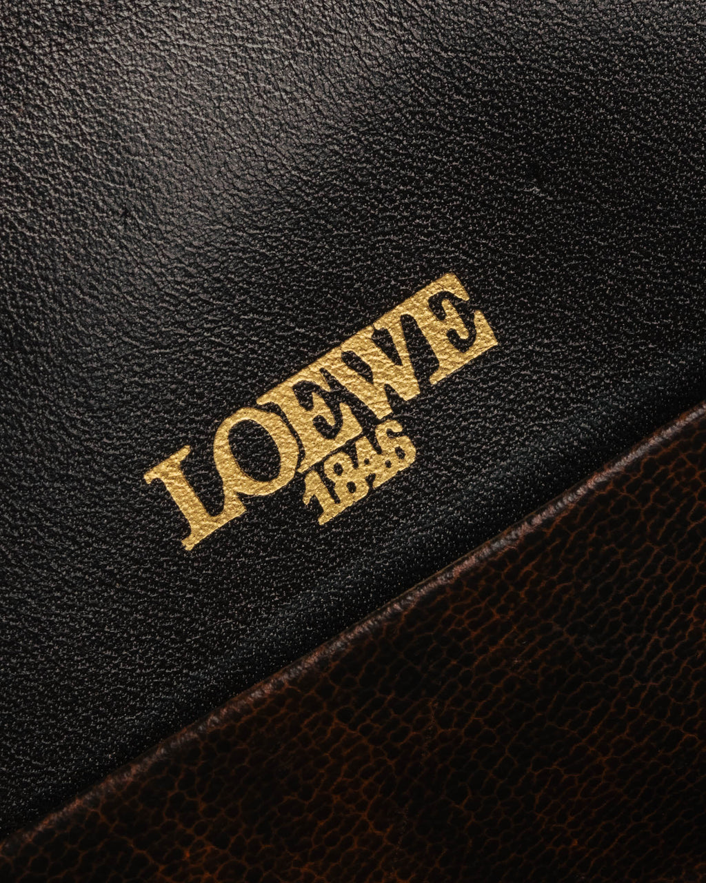 “LOEWE” 80’s-90’s Suede anagram chain shoulder bag