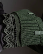 "MONCLER" Relaxed fit high neck lace change knit