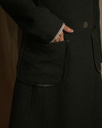 –SPECIALS– "LOEWE" 2017-2018 Minimal a-line calfskin piping coat