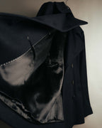 -SPECIAL- "DRIES VAN NOTEN" 10's Sculptural wide lapel double breasted wool coat