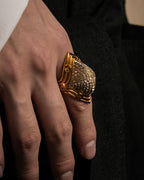 "GUCCI" Interlocking G rhinestone design dome-shaped ring