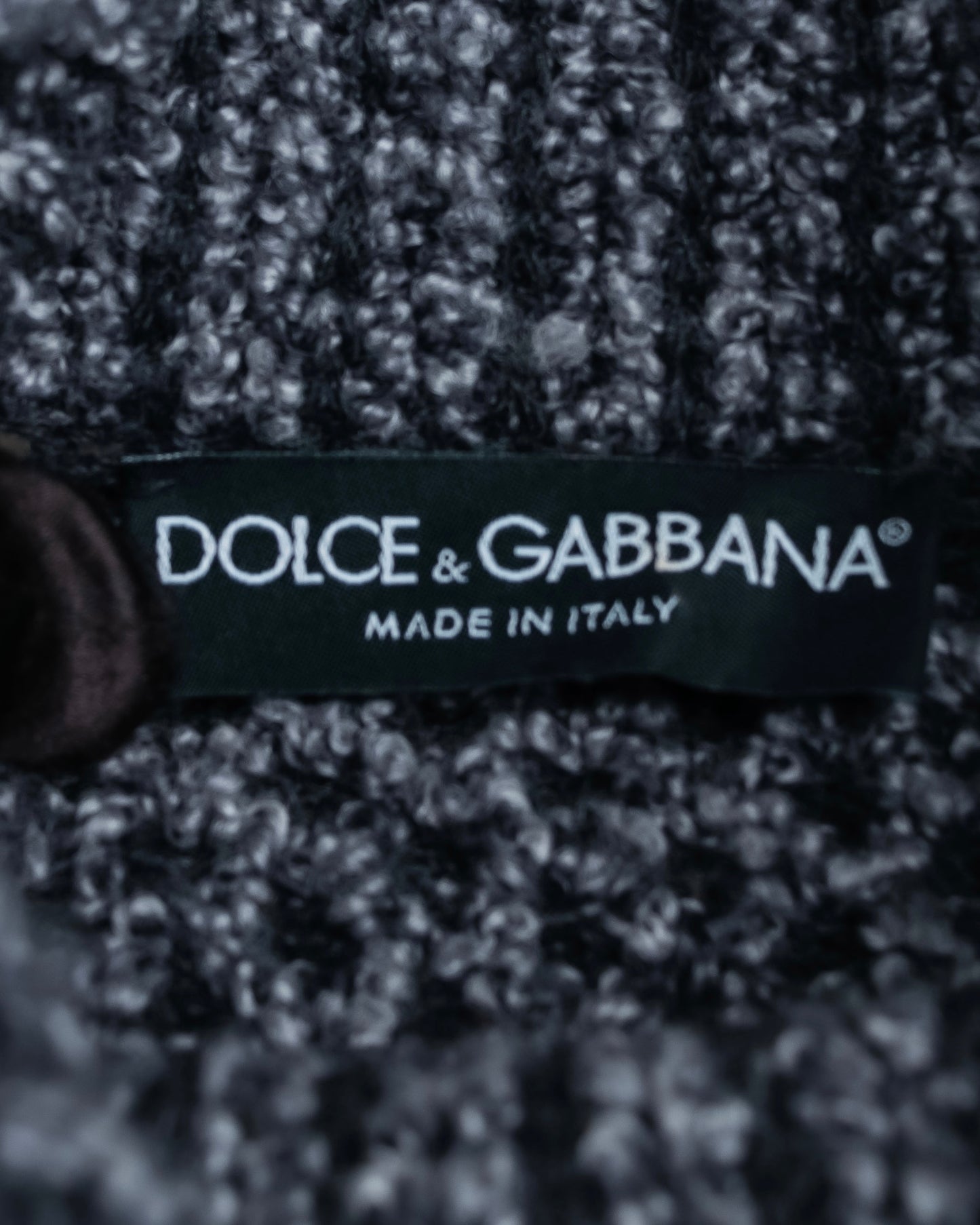 "DOLCE & GABBANA" Poncho silhouette waffle knit pullover