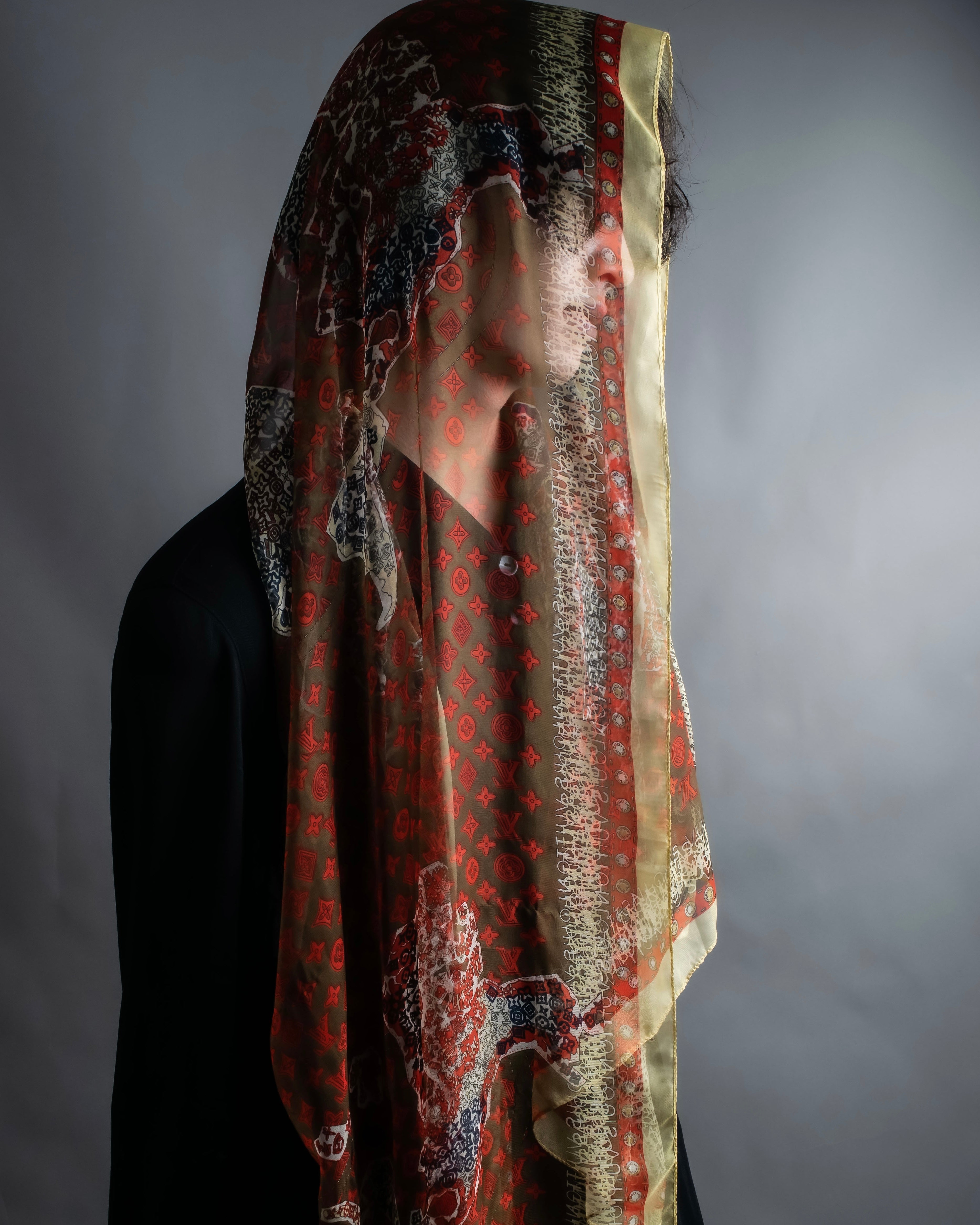 “Louis Vuitton” Monogram world map silk scarf
